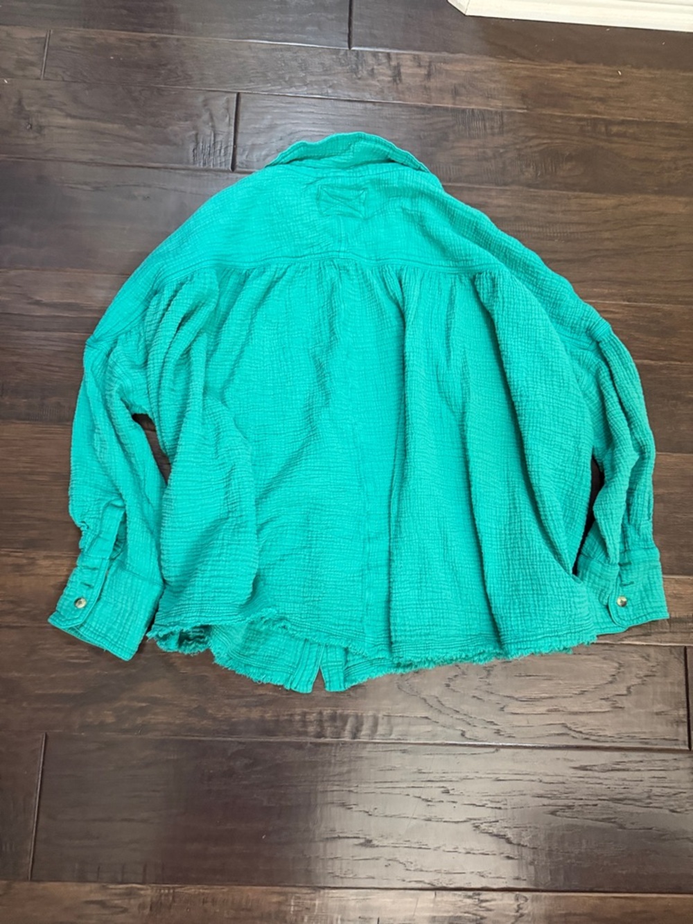 We The Free Teal Button-Up Gauze Shirt - Picture 8 of 16